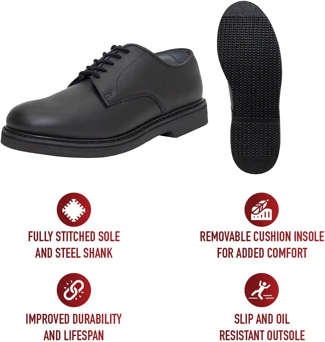 Rothco Military Uniform Oxford Leather Shoes