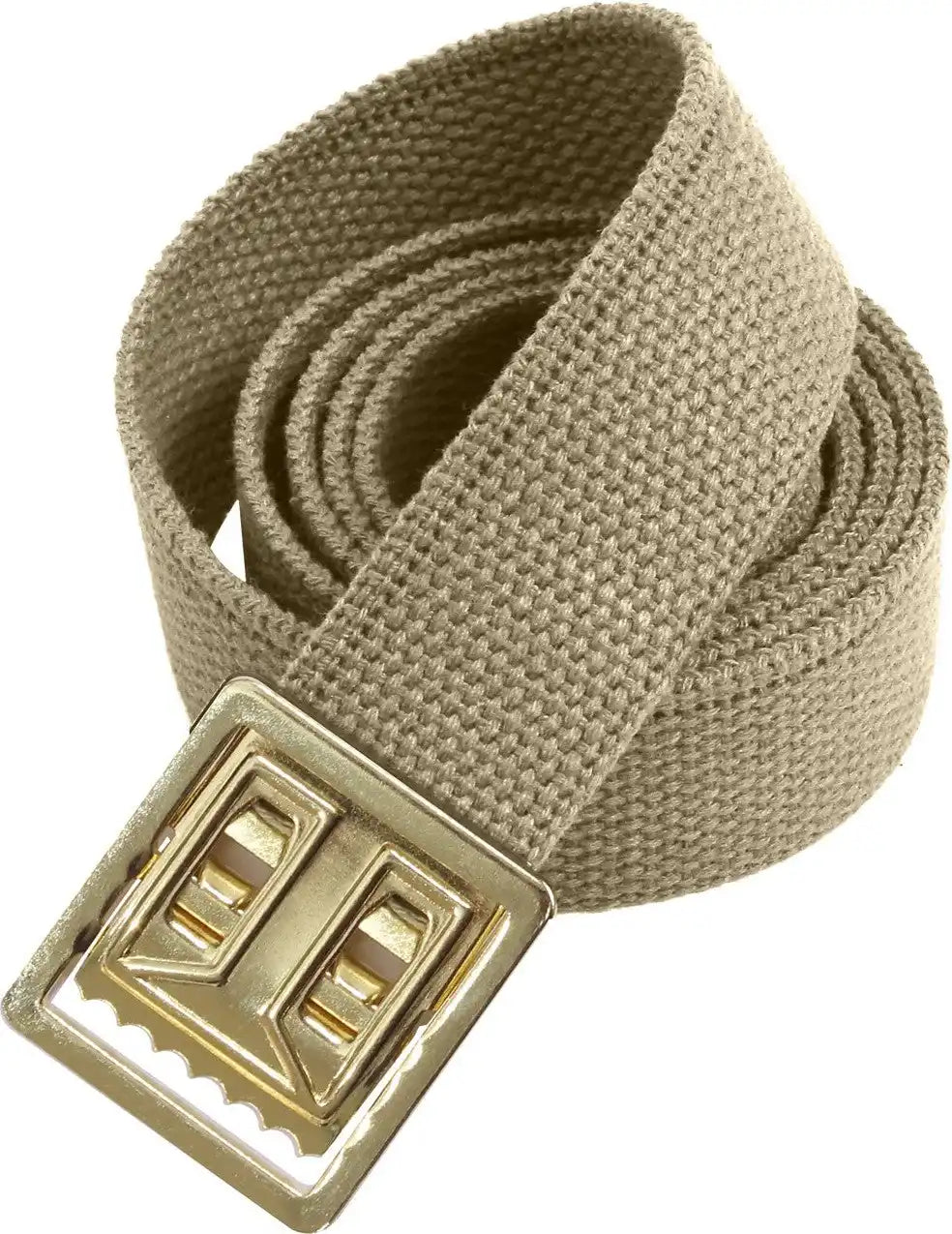 Rothco Military Web Belts with Open Face Buckle Gold / Khaki / 54 Inches