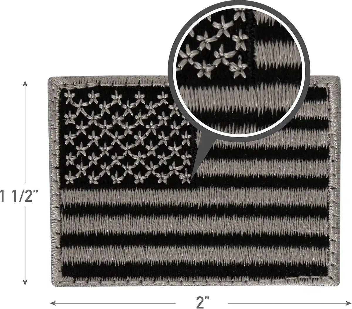 Rothco Mini us Flag Patch with Hook Back Black / Silver / Normal / one Size