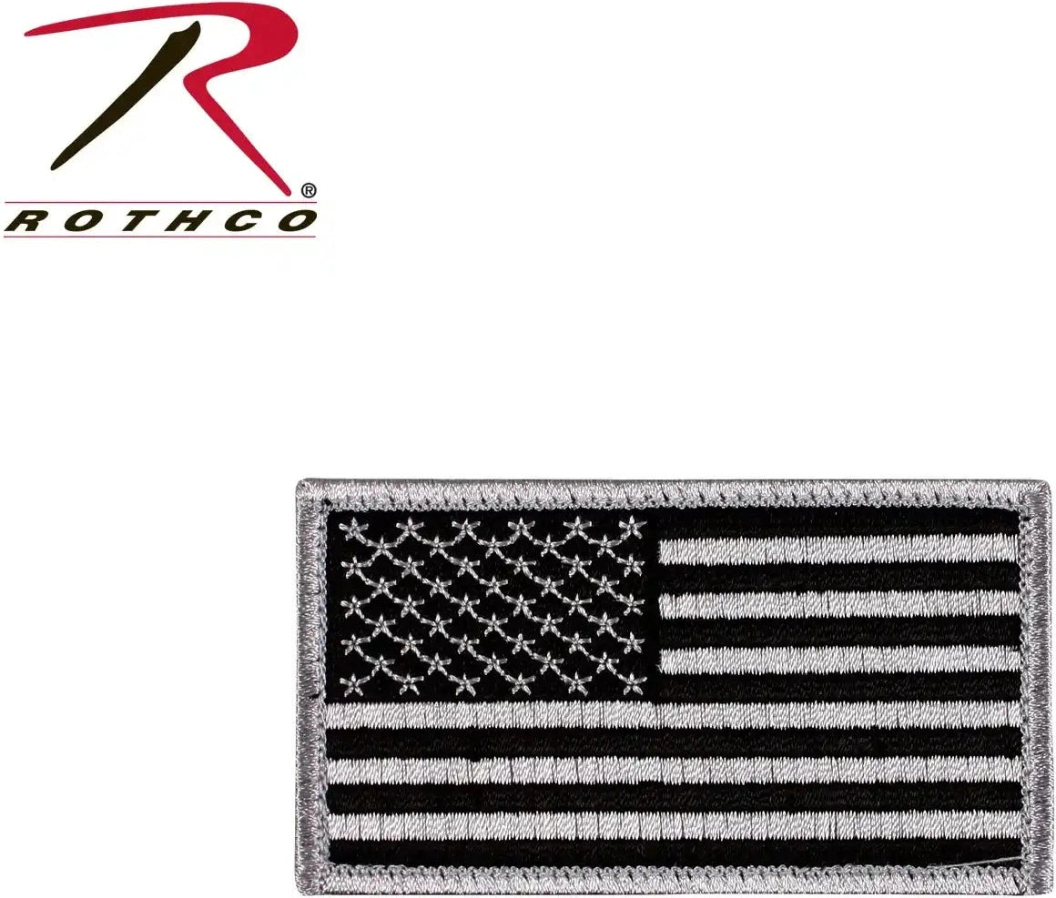 Rothco Mini us Flag Patch with Hook Back Black / Silver / Normal / one Size