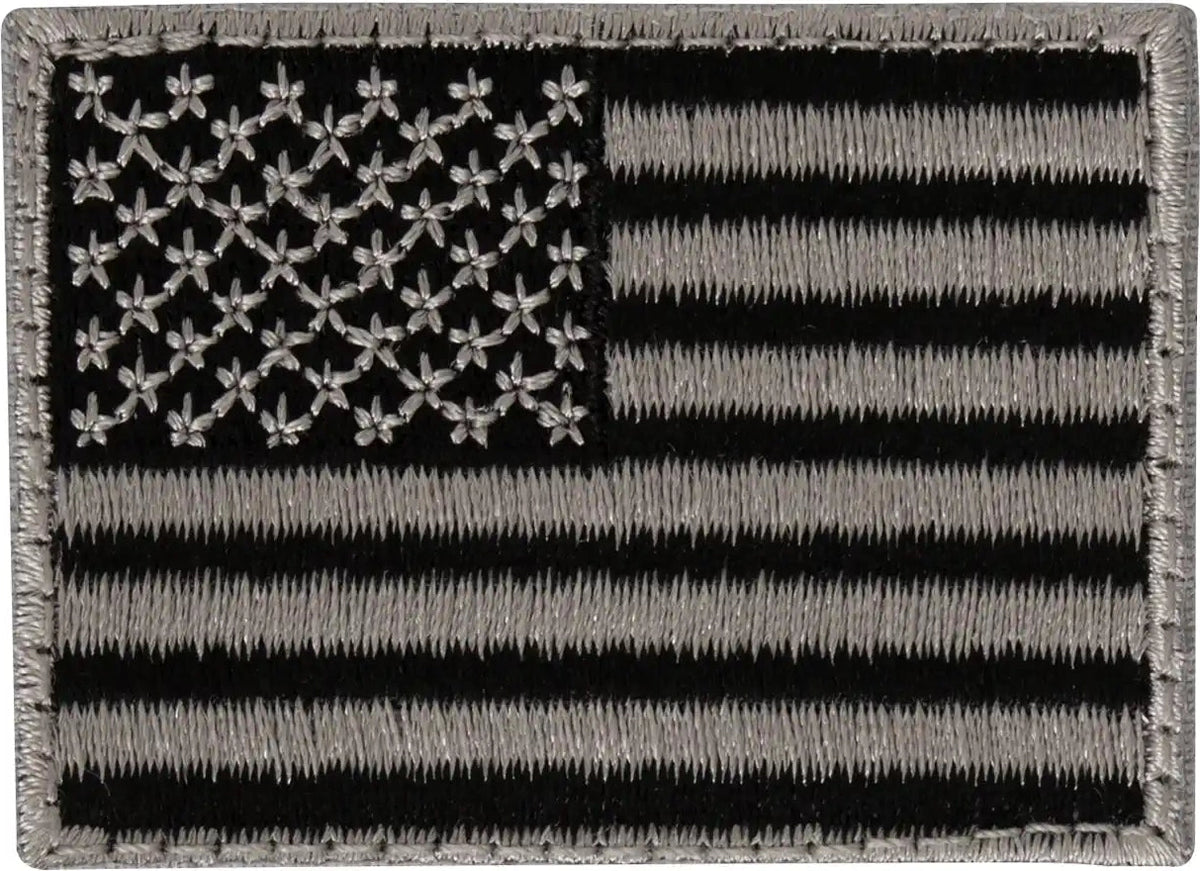 Rothco Mini us Flag Patch with Hook Back Black / Silver / Normal / one Size