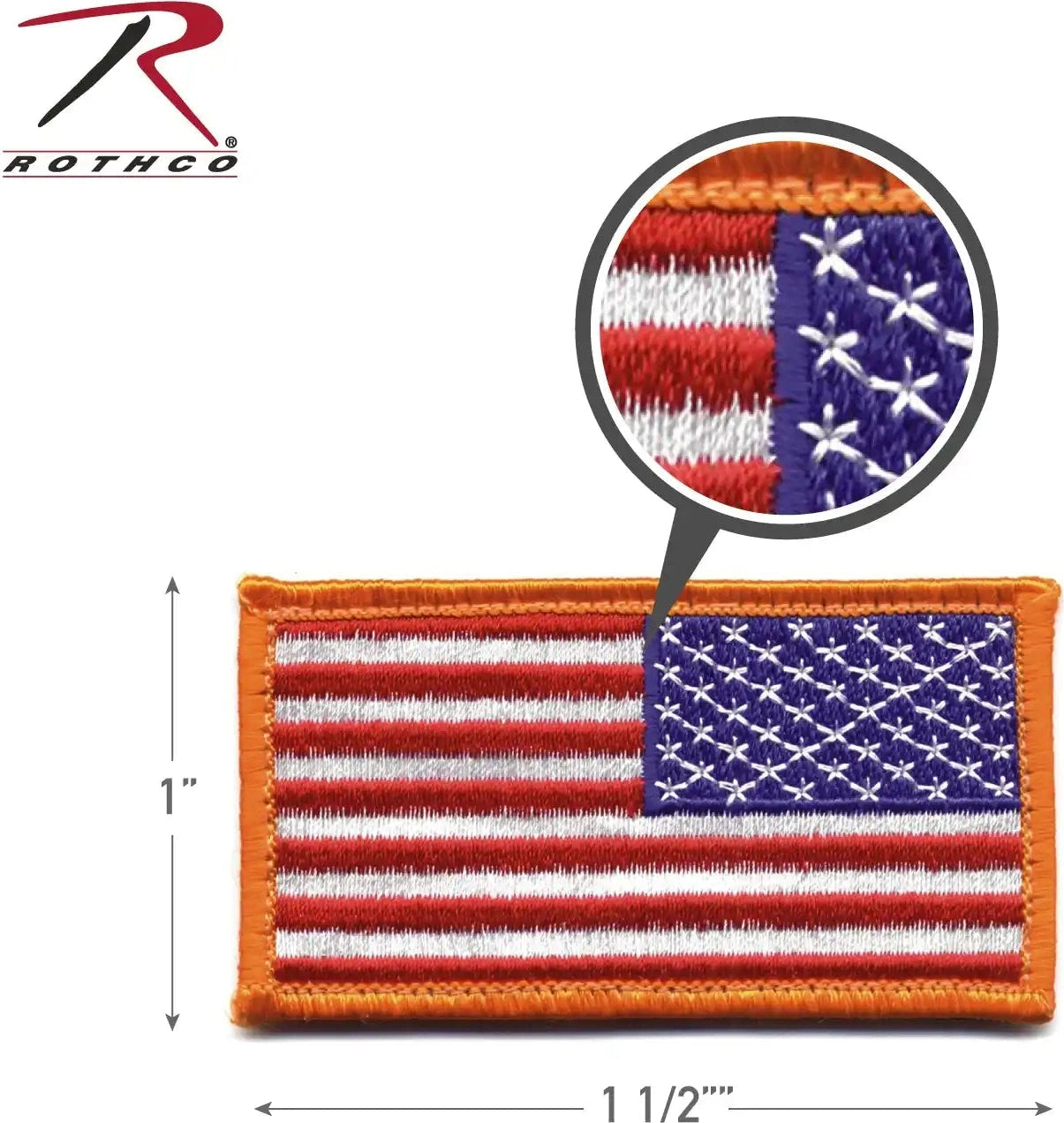 Rothco Mini us Flag Patch with Hook Back - Black / Silver / Normal / one Size