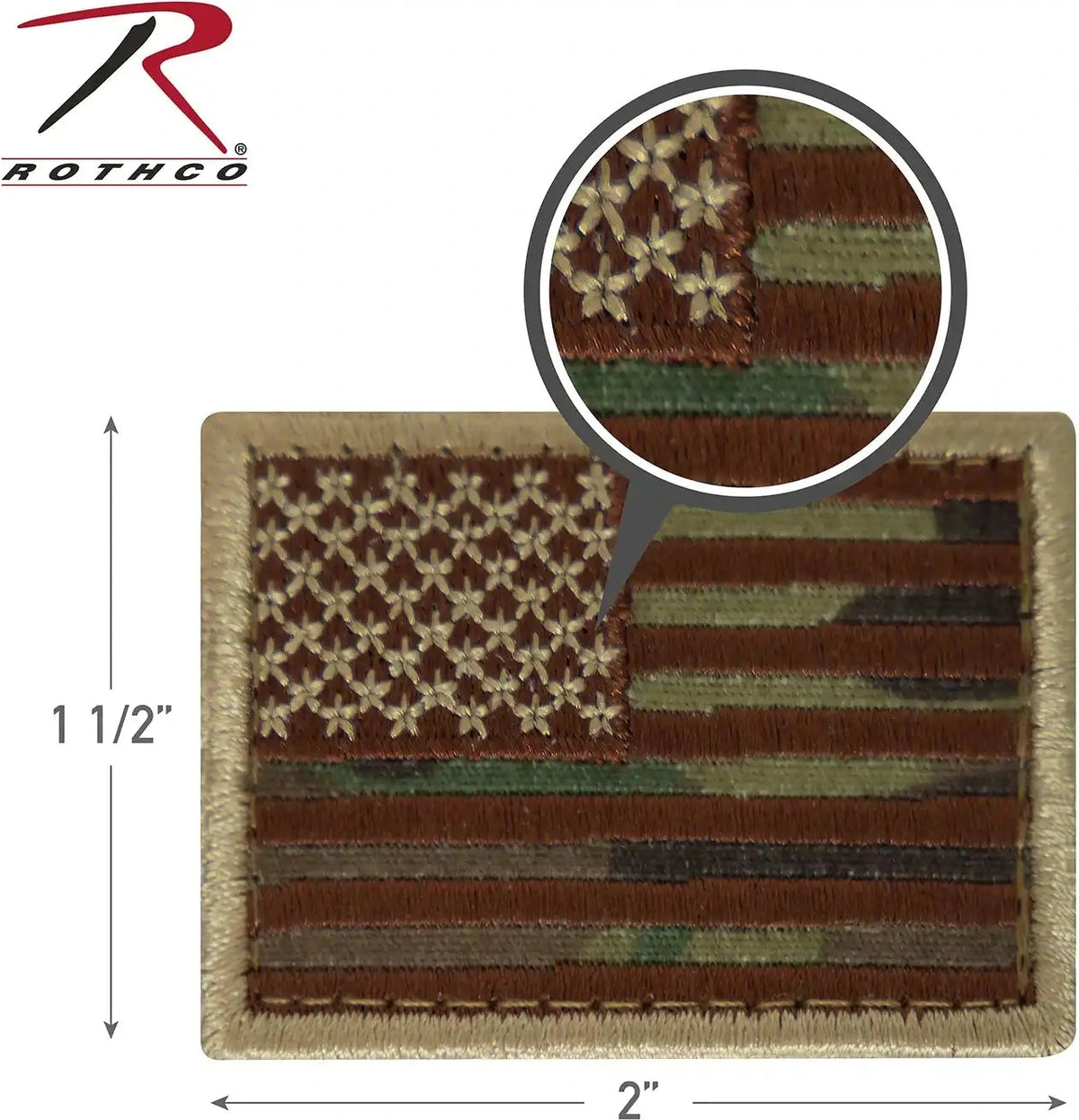 Rothco Mini us Flag Patch with Hook Back Black / Silver / Normal / one Size