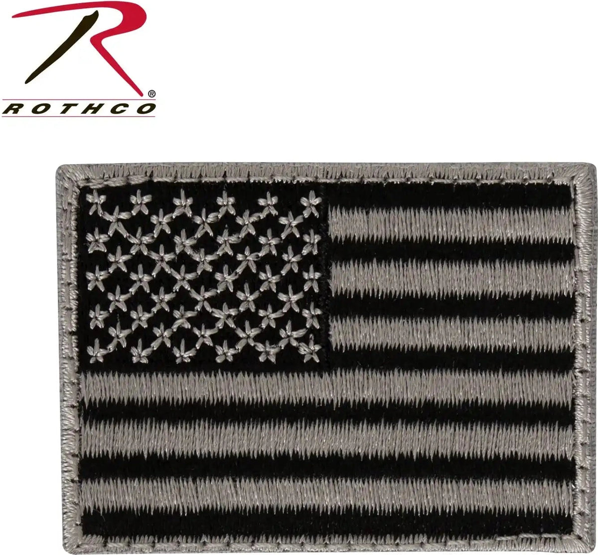 Rothco Mini us Flag Patch with Hook Back Black / Silver / Normal / one Size