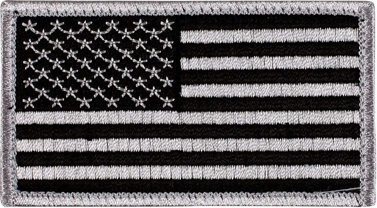 Rothco Mini us Flag Patch with Hook Back Black / Silver / Normal / one Size
