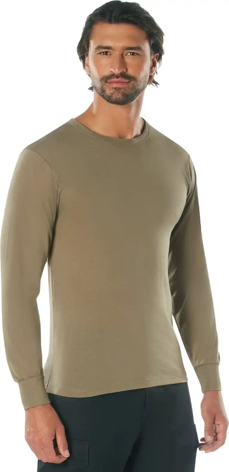 Rothco Moisture Wicking Long Sleeve T-shirt - Ar 670-1 Coyote Brown / s