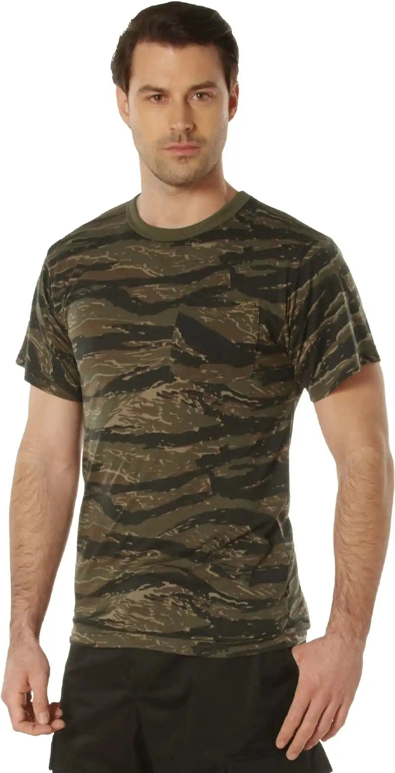 Rothco Moisture Wicking Pocket t Shirt Tiger Stripe Camo / s