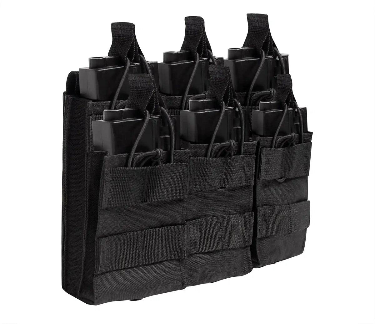 Rothco Molle Open Top Six Rifle Mag Pouch Black