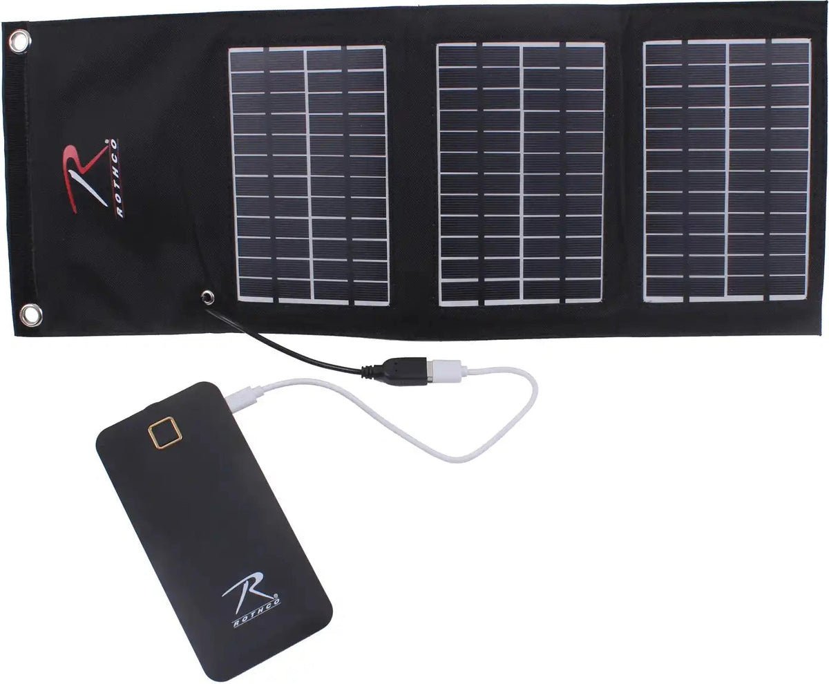 Rothco Molle Solar Panel with Power Bank Black