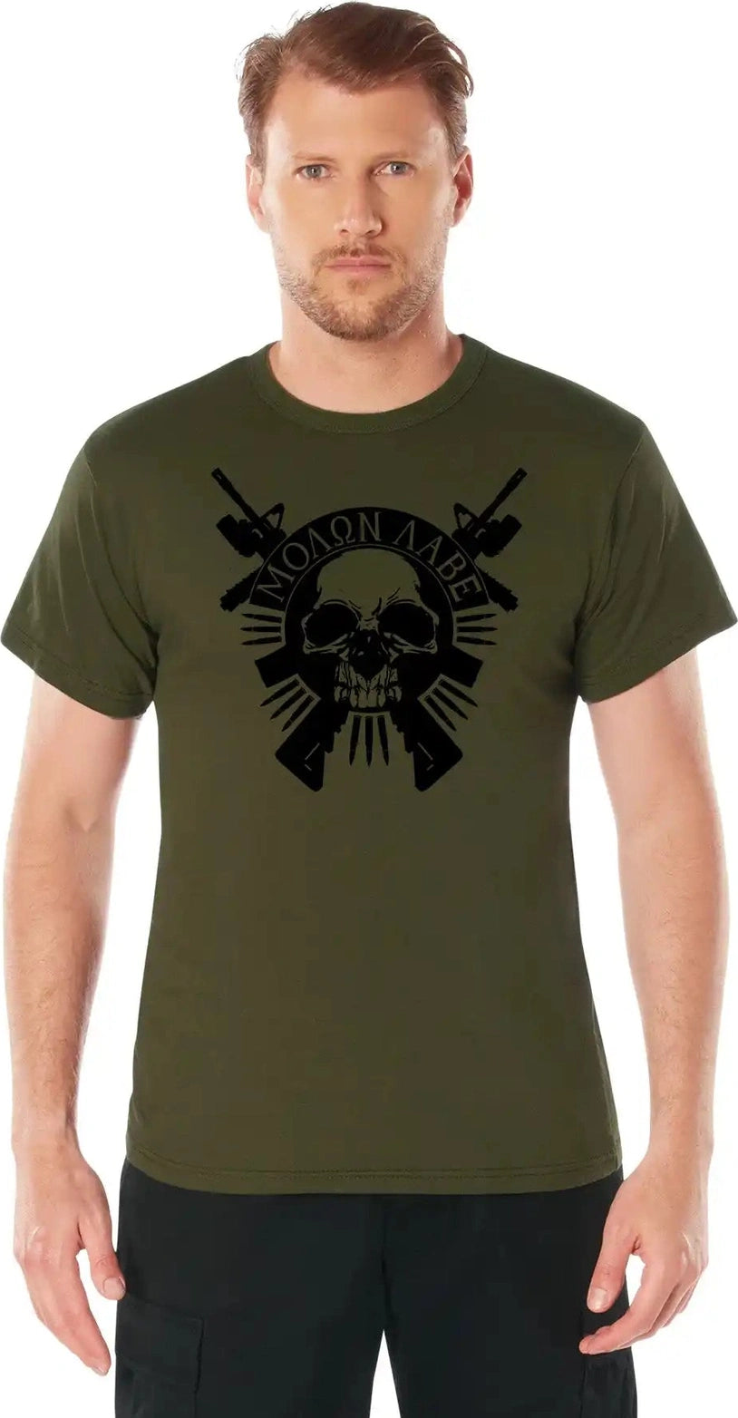 Rothco Molon Labe Skull t Shirt l