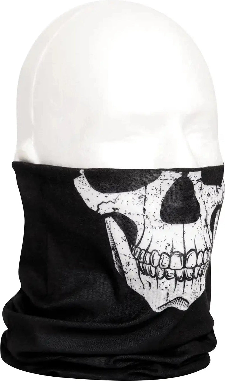 Rothco Multi use Neck Gaiter and Face Covering Tactical Wrap Skull Print Black / one Size