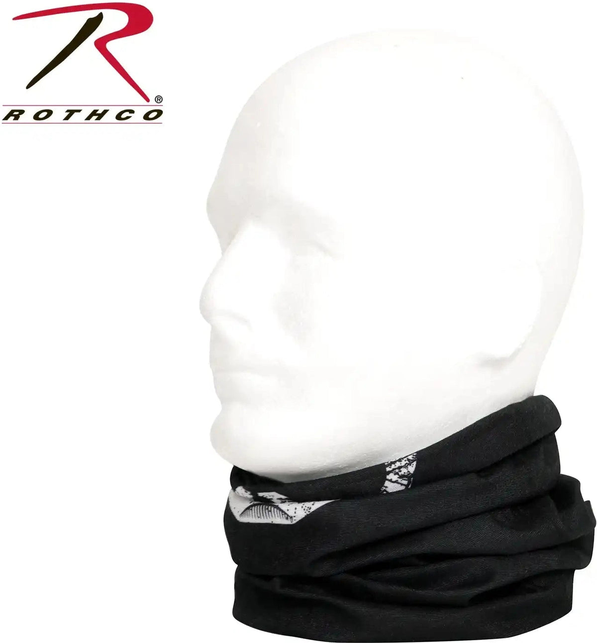 Rothco Multi use Neck Gaiter and Face Covering Tactical Wrap Skull Print Black / one Size