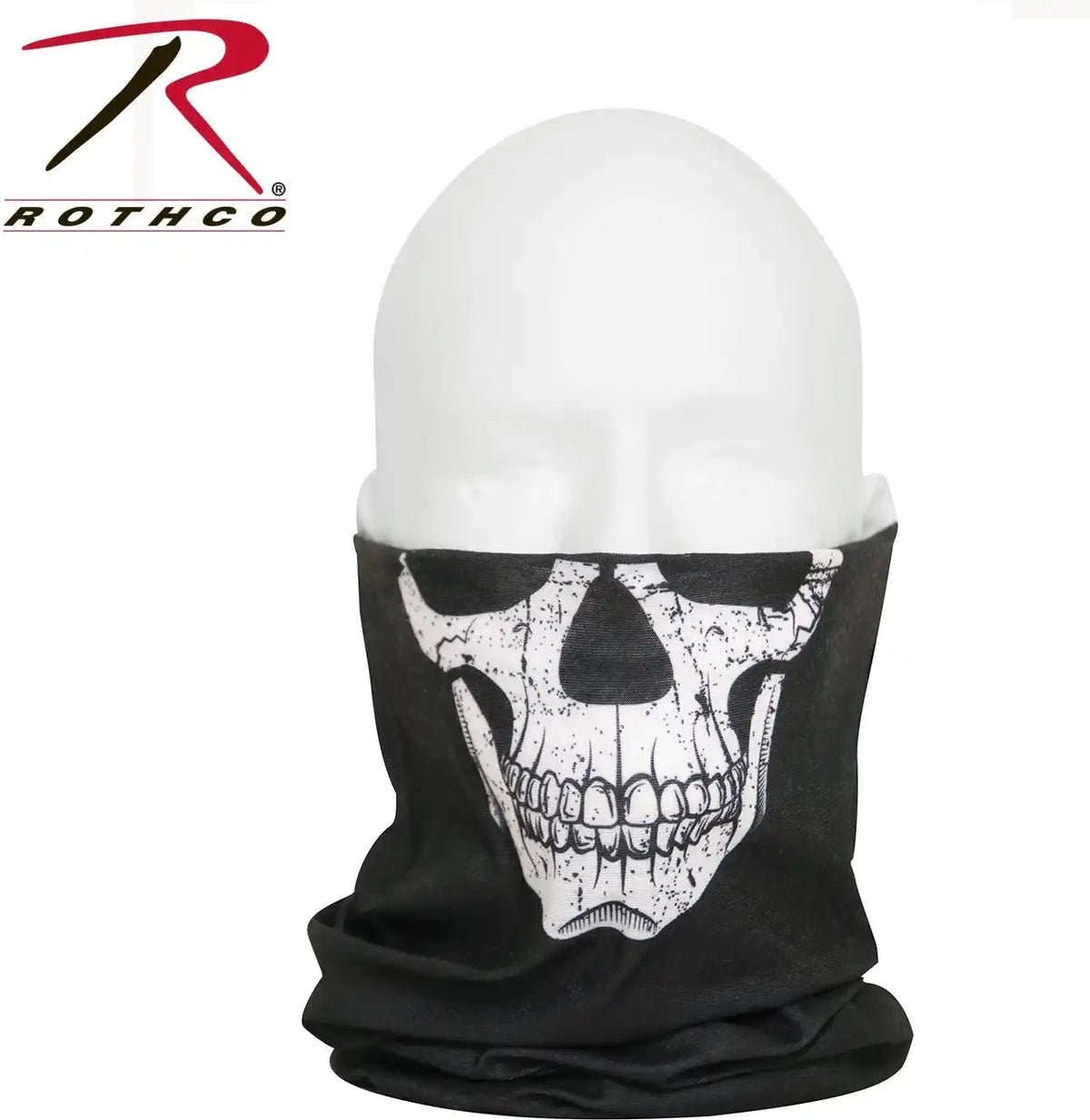 Rothco Multi use Neck Gaiter and Face Covering Tactical Wrap Skull Print Black / one Size