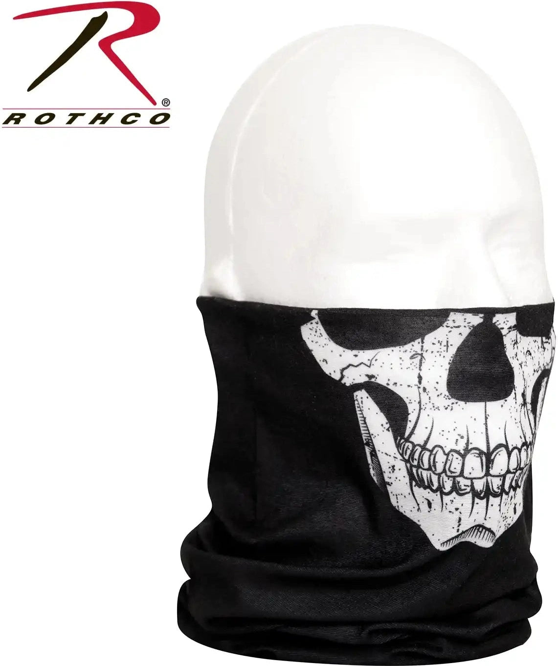 Rothco Multi use Neck Gaiter and Face Covering Tactical Wrap Skull Print Black / one Size