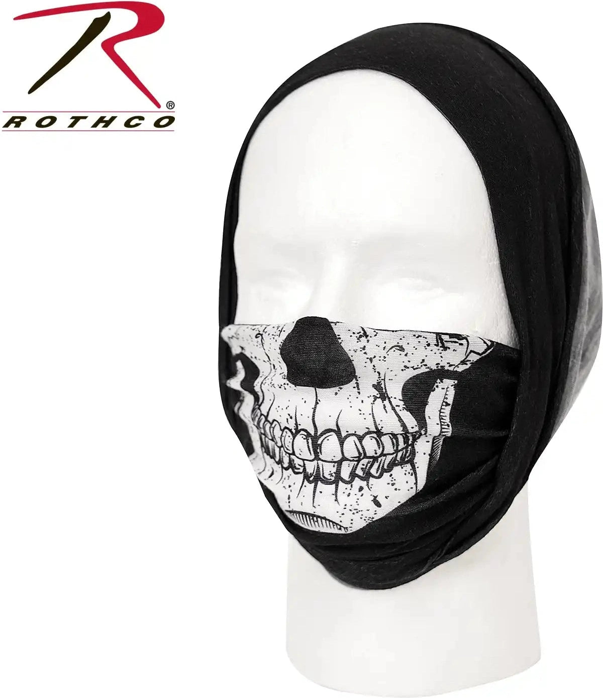 Rothco Multi use Neck Gaiter and Face Covering Tactical Wrap Skull Print Black / one Size