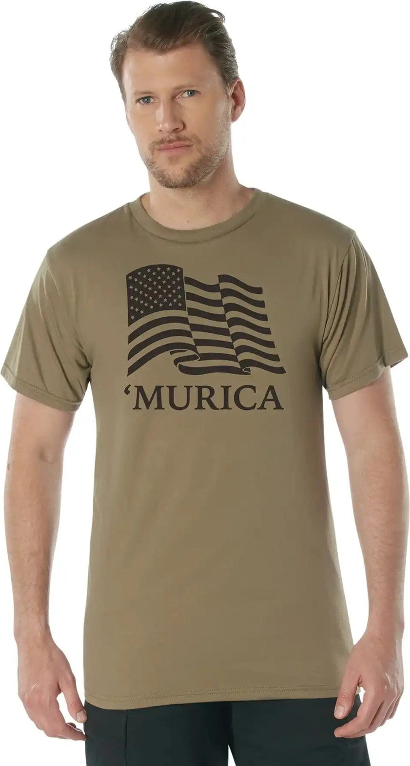 Rothco ?Murica us Flag t Shirt Coyote Brown / Xl