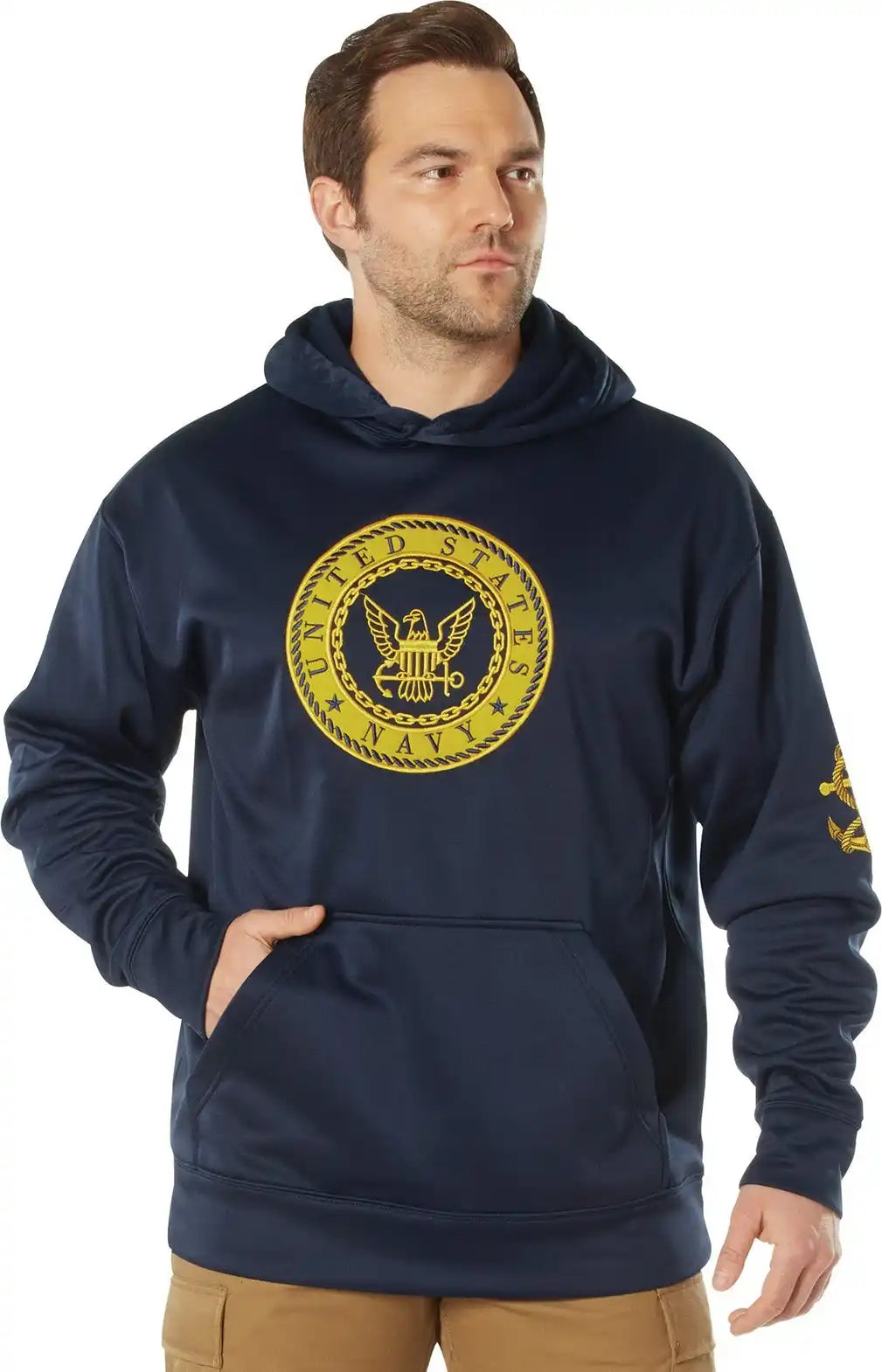 Rothco Navy Emblem Pullover Hooded Sweatshirt Blue / s
