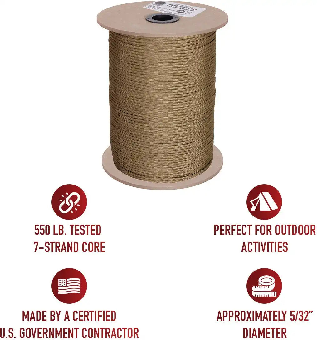 Rothco Nylon Paracord 550lb 1000 Foot Spool
