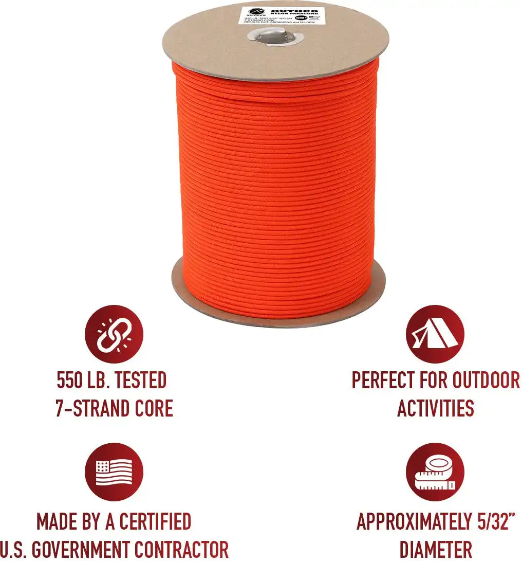 Rothco Nylon Paracord 550lb 1000 Foot Spool