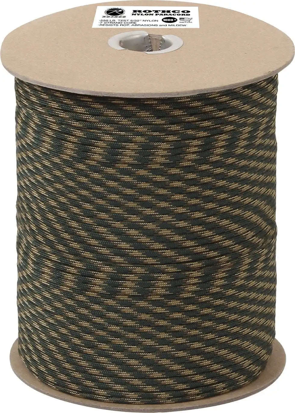 Rothco Nylon Paracord 550lb 1000 Foot Spool - Woodland Camo