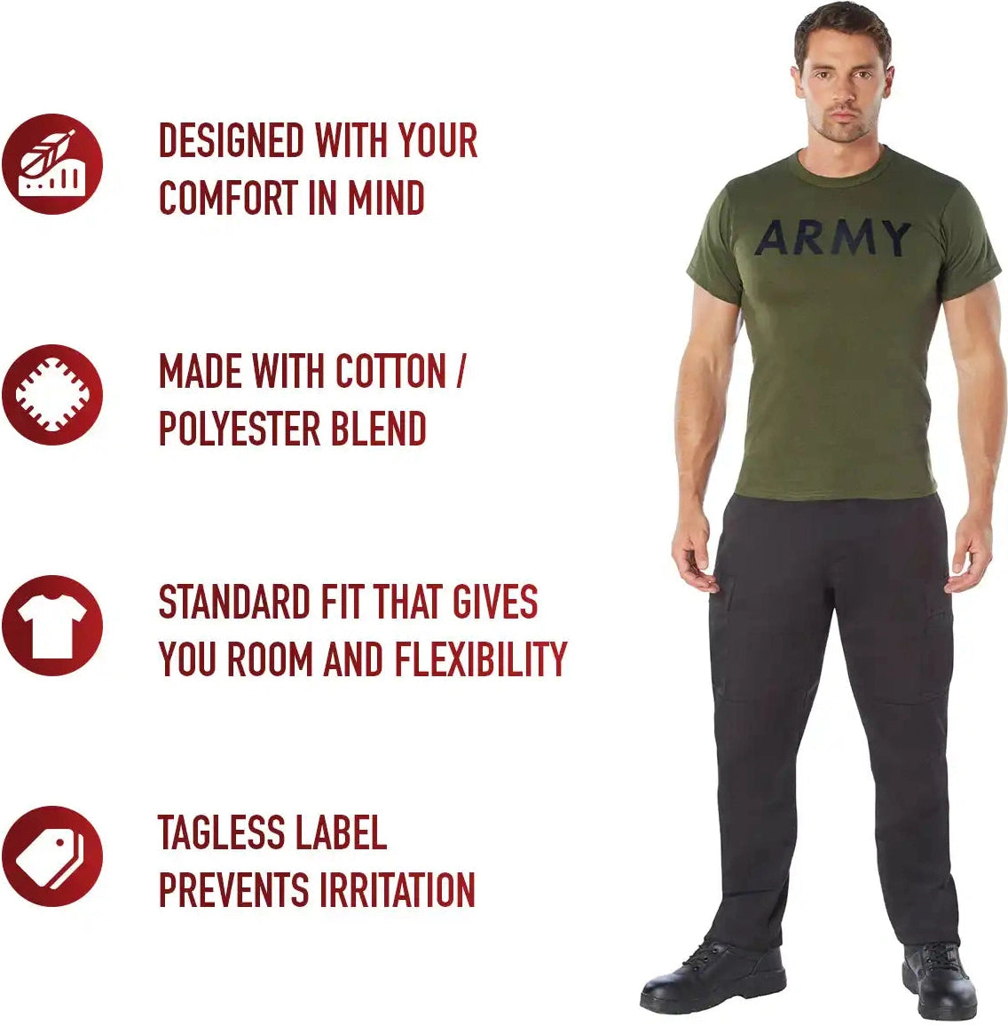 Rothco Olive Drab Military Physical Training t Shirts