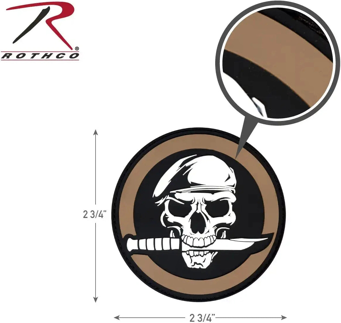 Rothco Pvc Military Skull &amp; Knife Morale Patch one Size