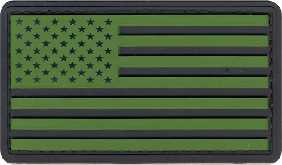 Rothco Pvc us Flag Patch with Hook Back Black / Olive Drab / Bulk Packaging / one Size