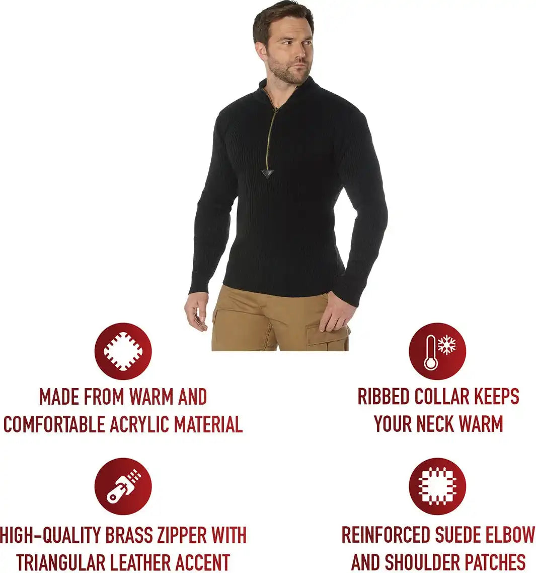 Rothco Quarter Zip Acrylic Commando Sweater
