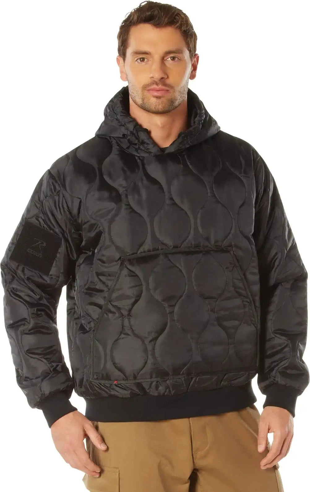 Rothco Quilted Woobie Hooded Sweatshirt Black / s