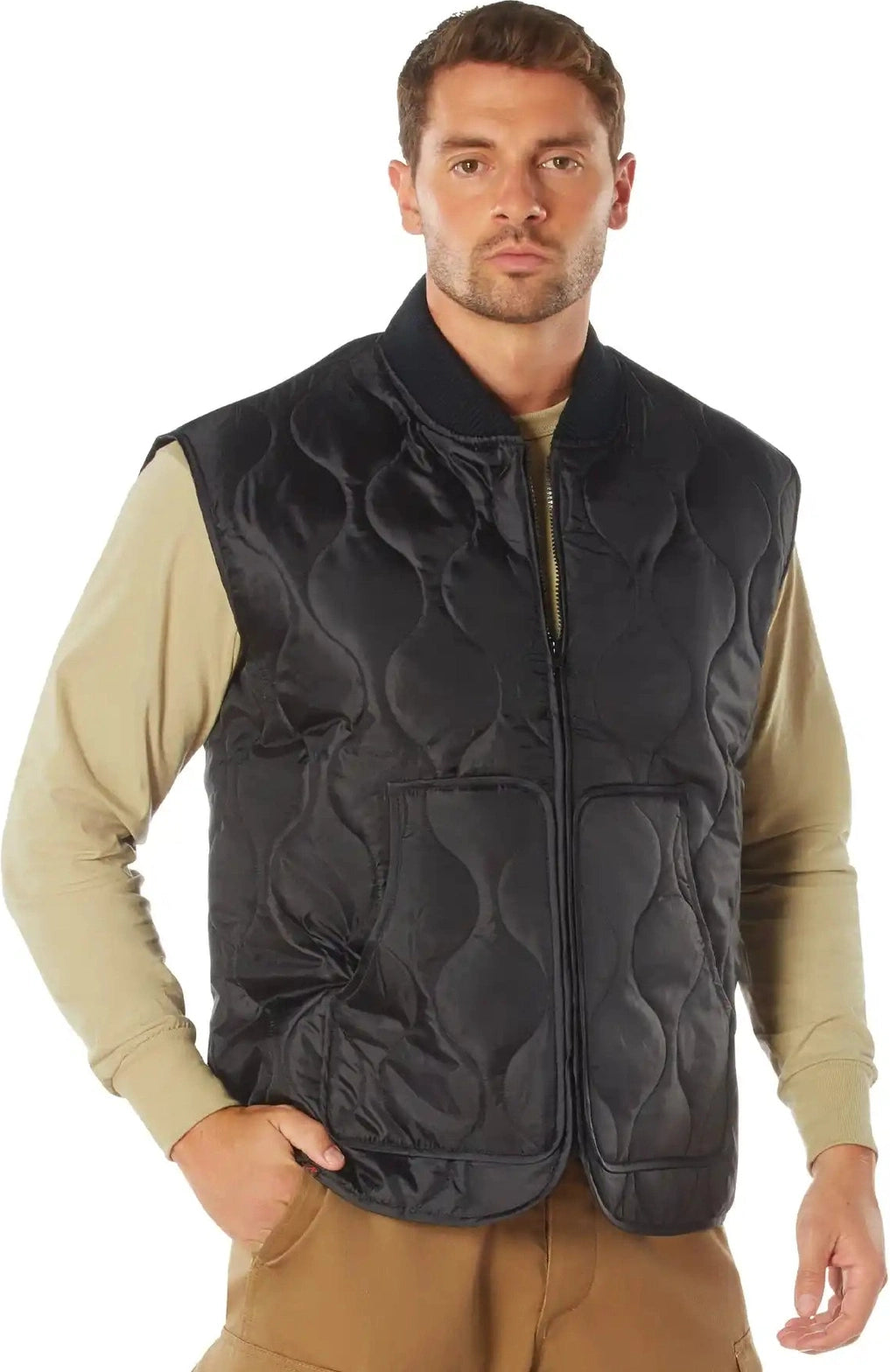 Rothco Quilted Woobie Vest Black / s