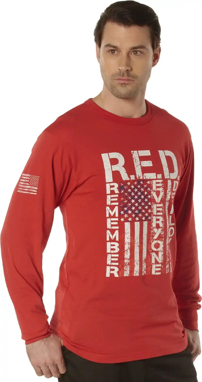 Rothco R.e.d. (remember Everyone Deployed) Long Sleeve t Shirt Red / s