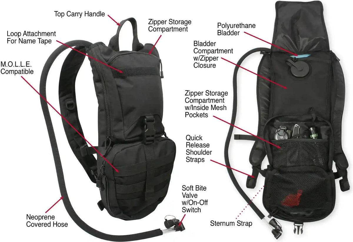 Rothco Rapid Trek Hydration Pack Black