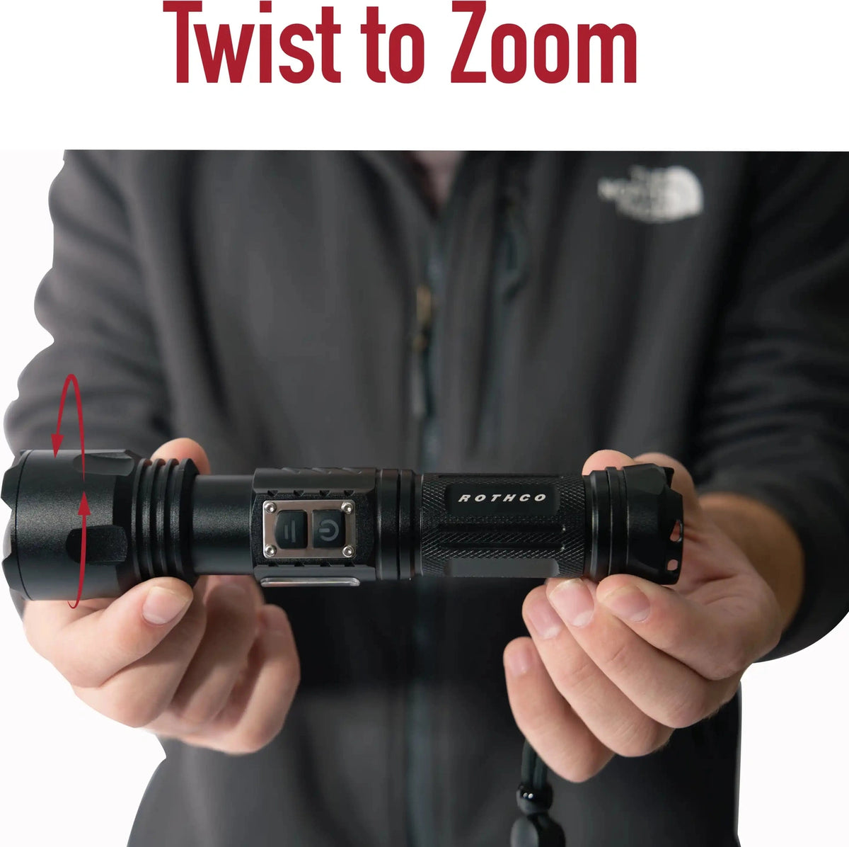 Rothco Rechargeable Led Tactical Task Light with Zoom 2000 Lumens