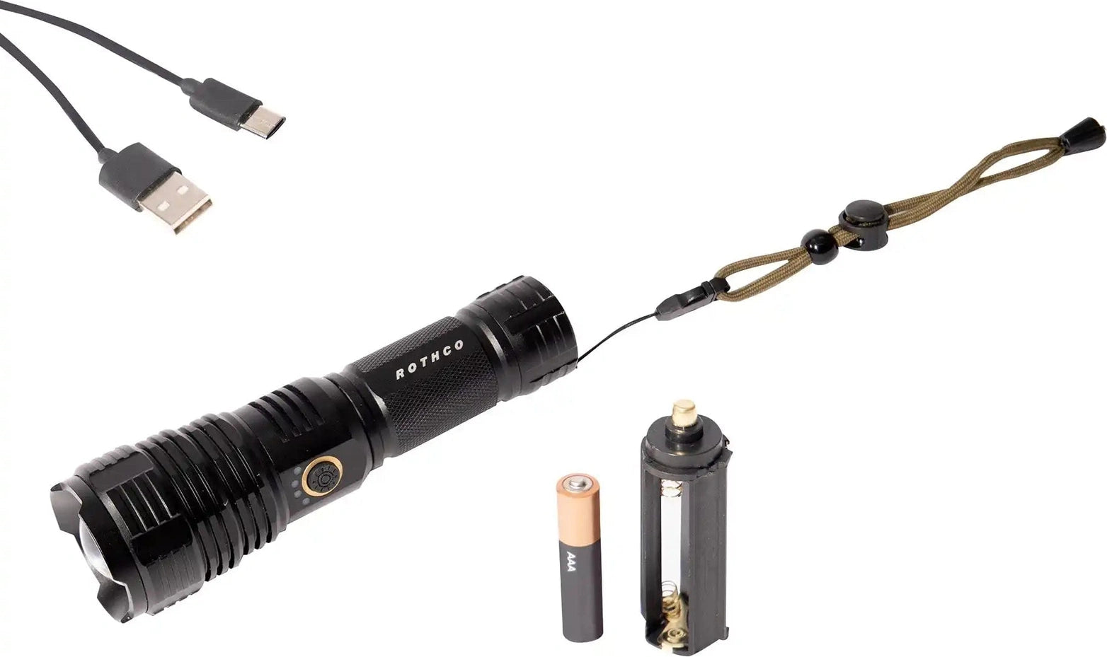 Rothco Rechargeable Led Tactical Task Light with Zoom 2000 Lumens