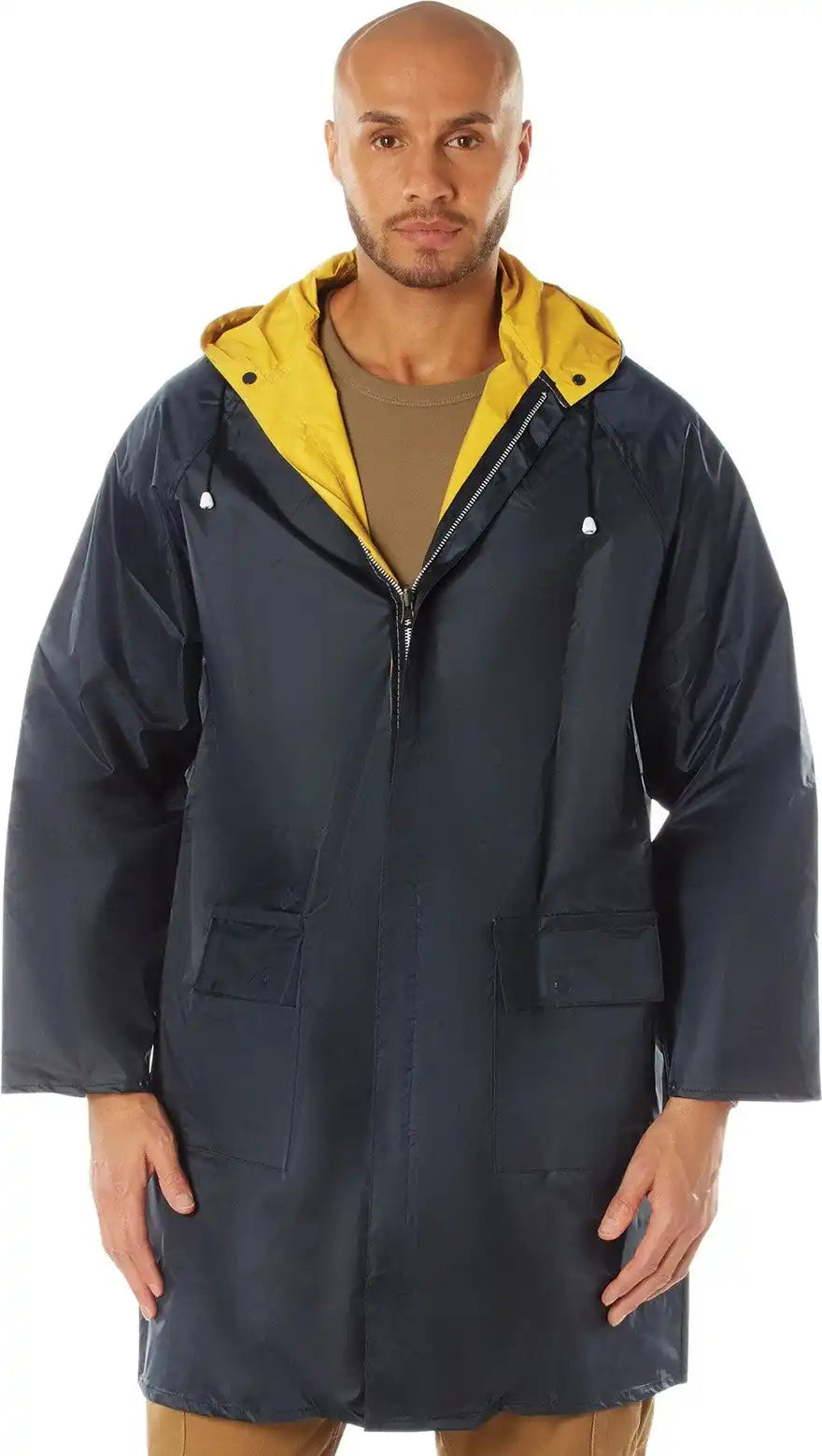 Rothco Reversible 3/4 Length Rain Parka Navy Blue / Yellow / s