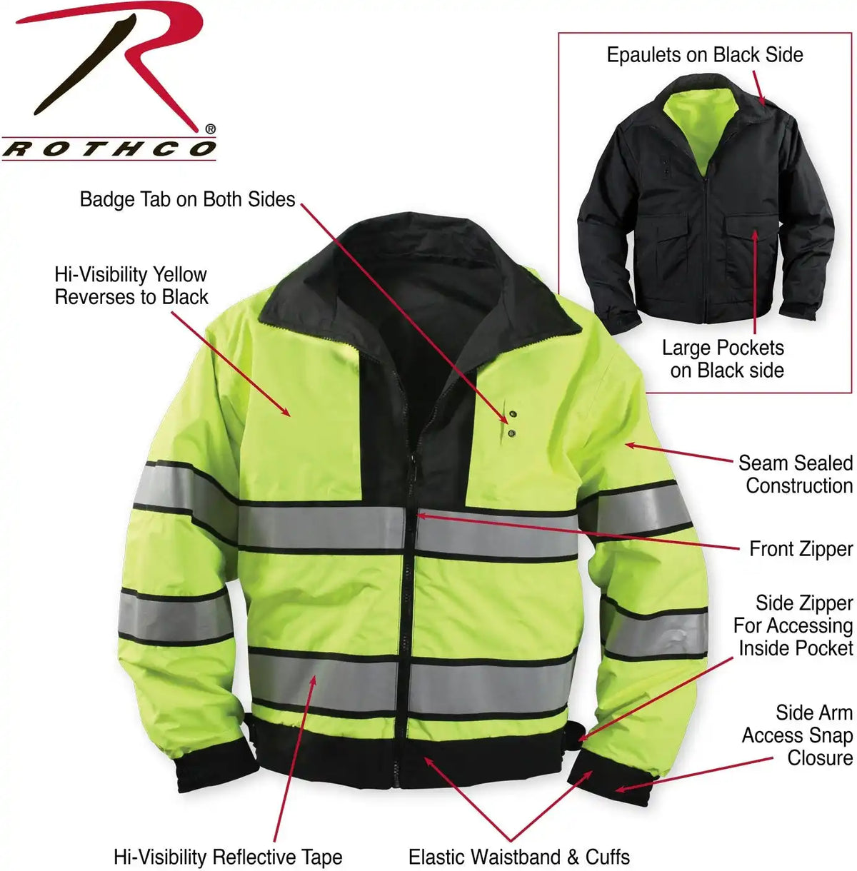 Rothco Reversible Hi Visibility Uniform Jacket