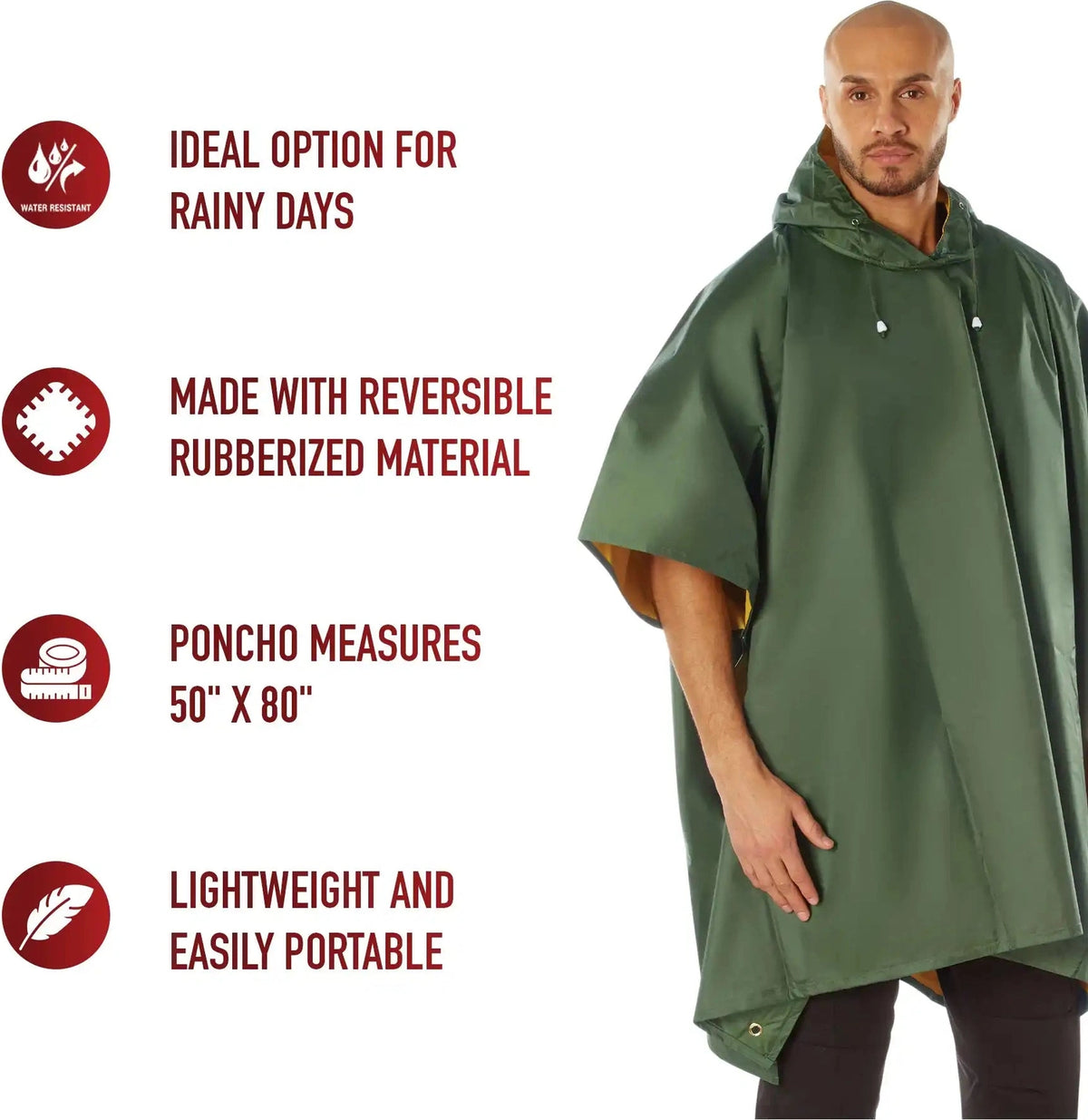 Rothco Reversible Rubberized Poncho one Size