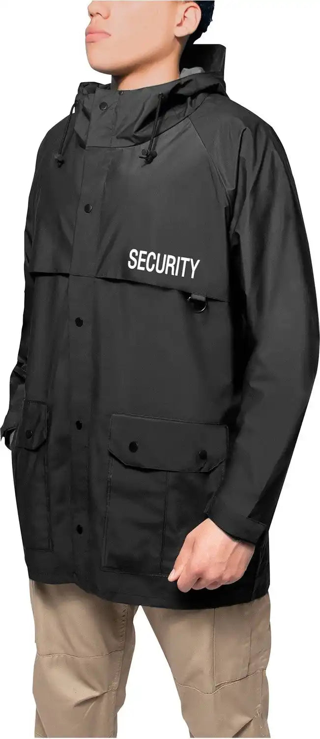 Rothco Security Nylon Rain Jacket Black
