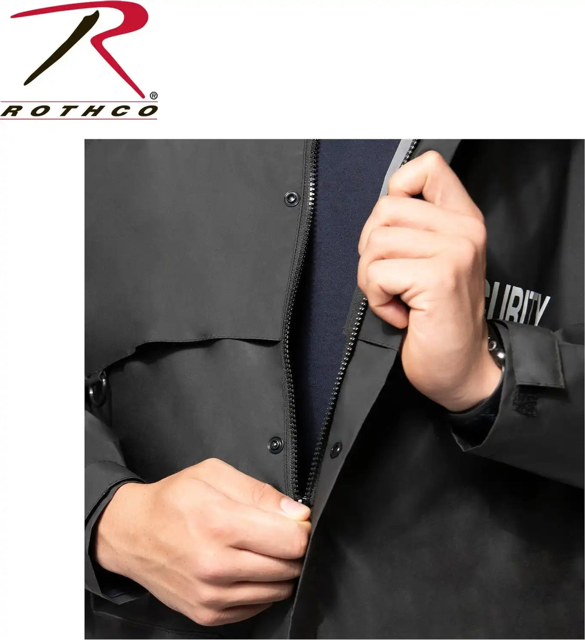 Rothco Security Nylon Rain Jacket Black