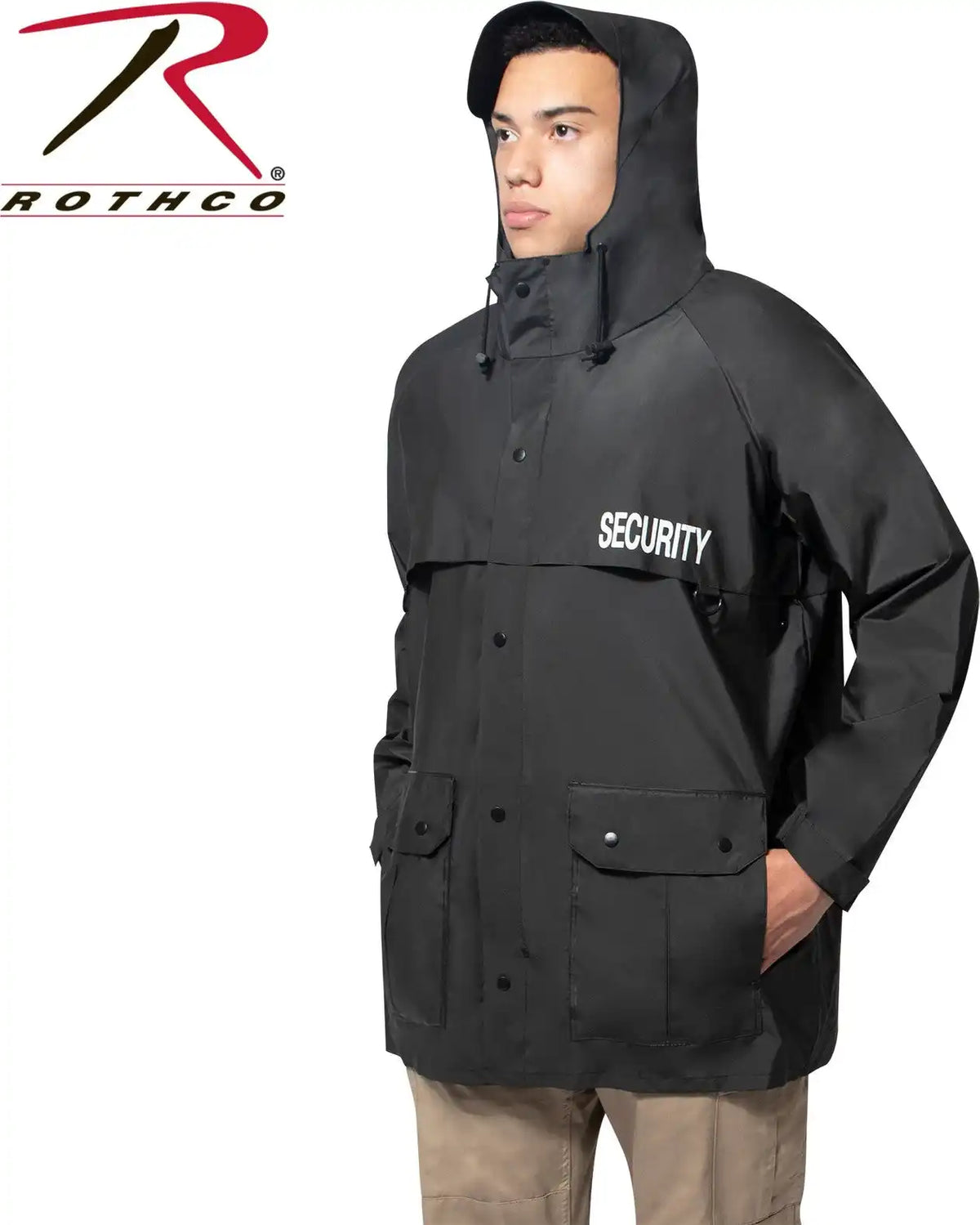 Rothco Security Nylon Rain Jacket Black