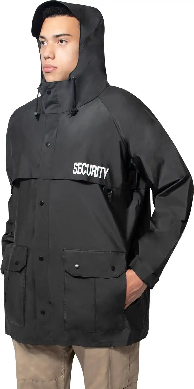 Rothco Security Nylon Rain Jacket Black