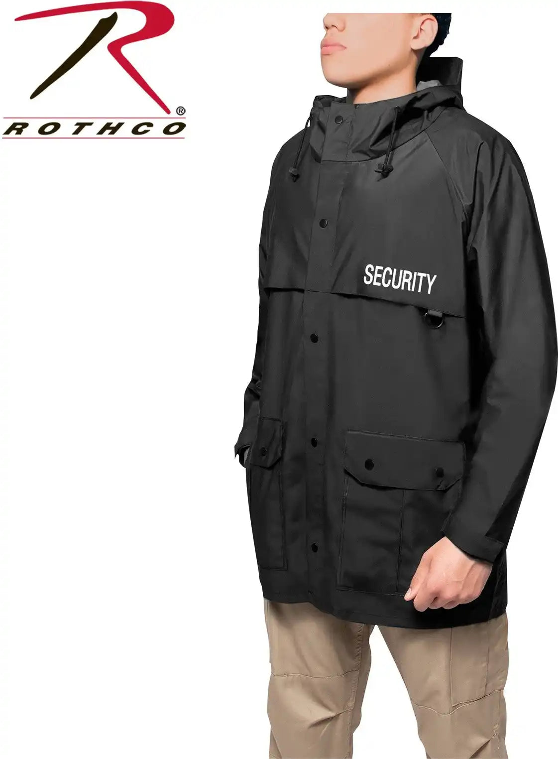Rothco Security Nylon Rain Jacket Black