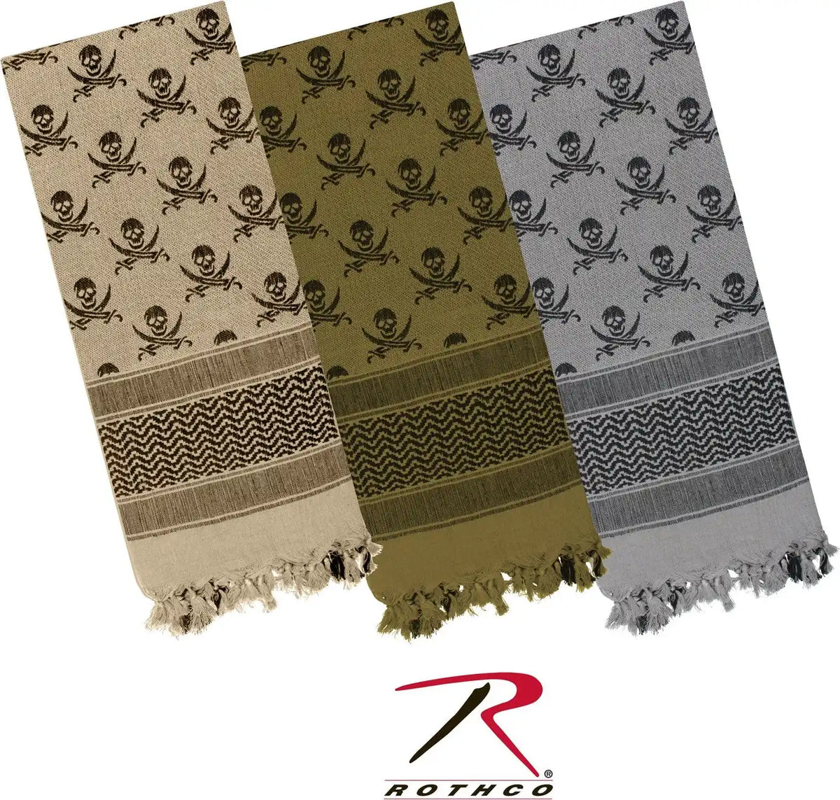 Rothco Skulls Shemagh Tactical Desert Keffiyeh Scarf