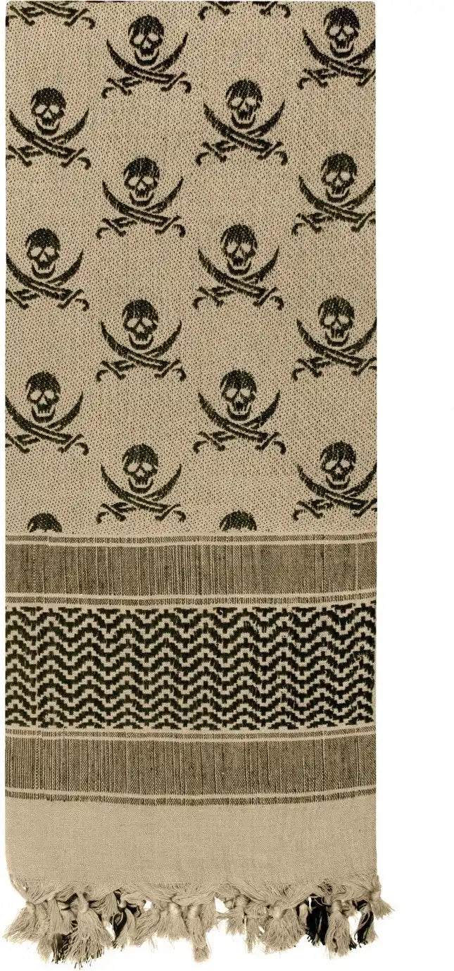 Rothco Skulls Shemagh Tactical Desert Keffiyeh Scarf Tan / one Size
