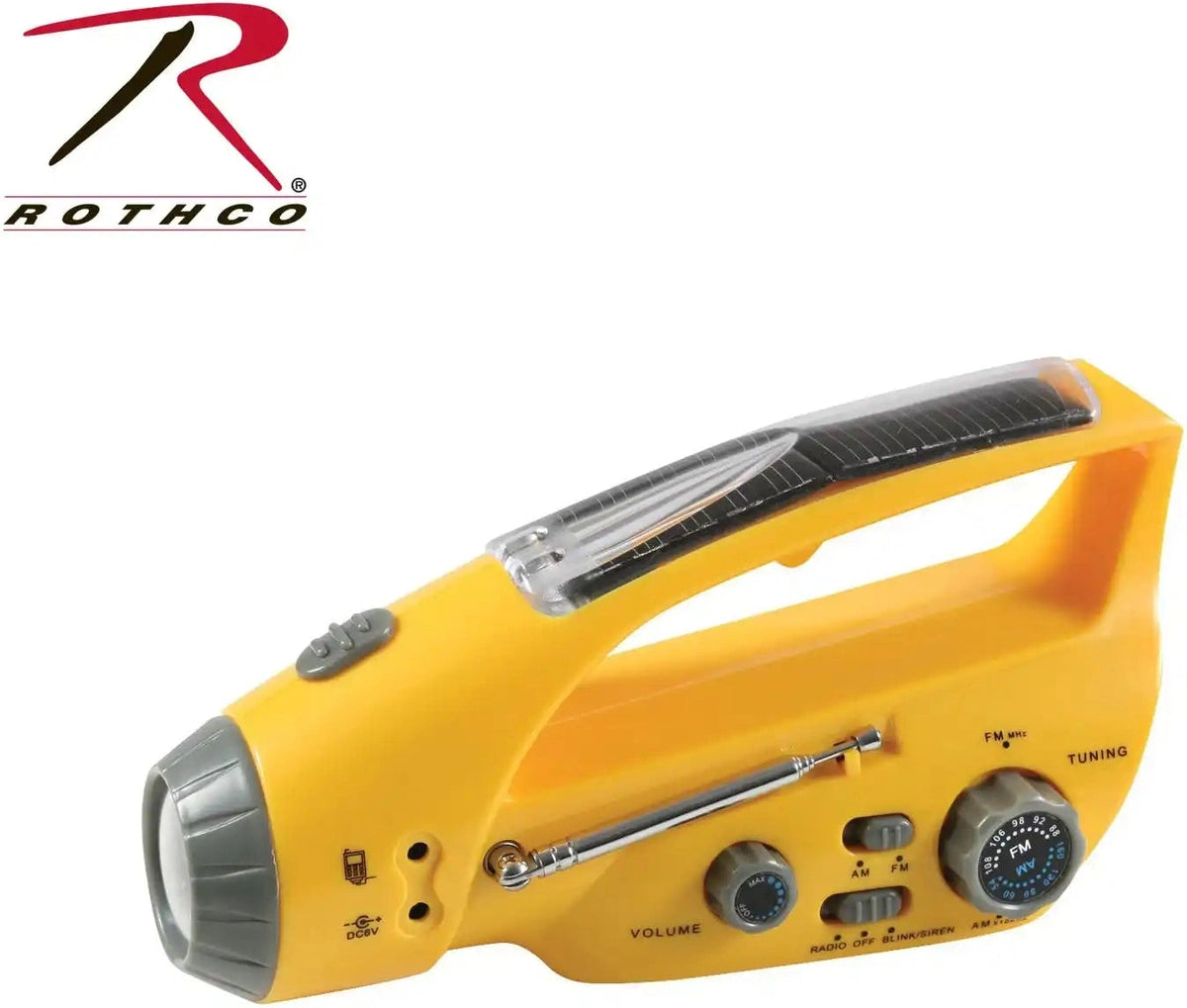 Rothco Solar/wind Up Flashlight with Radio