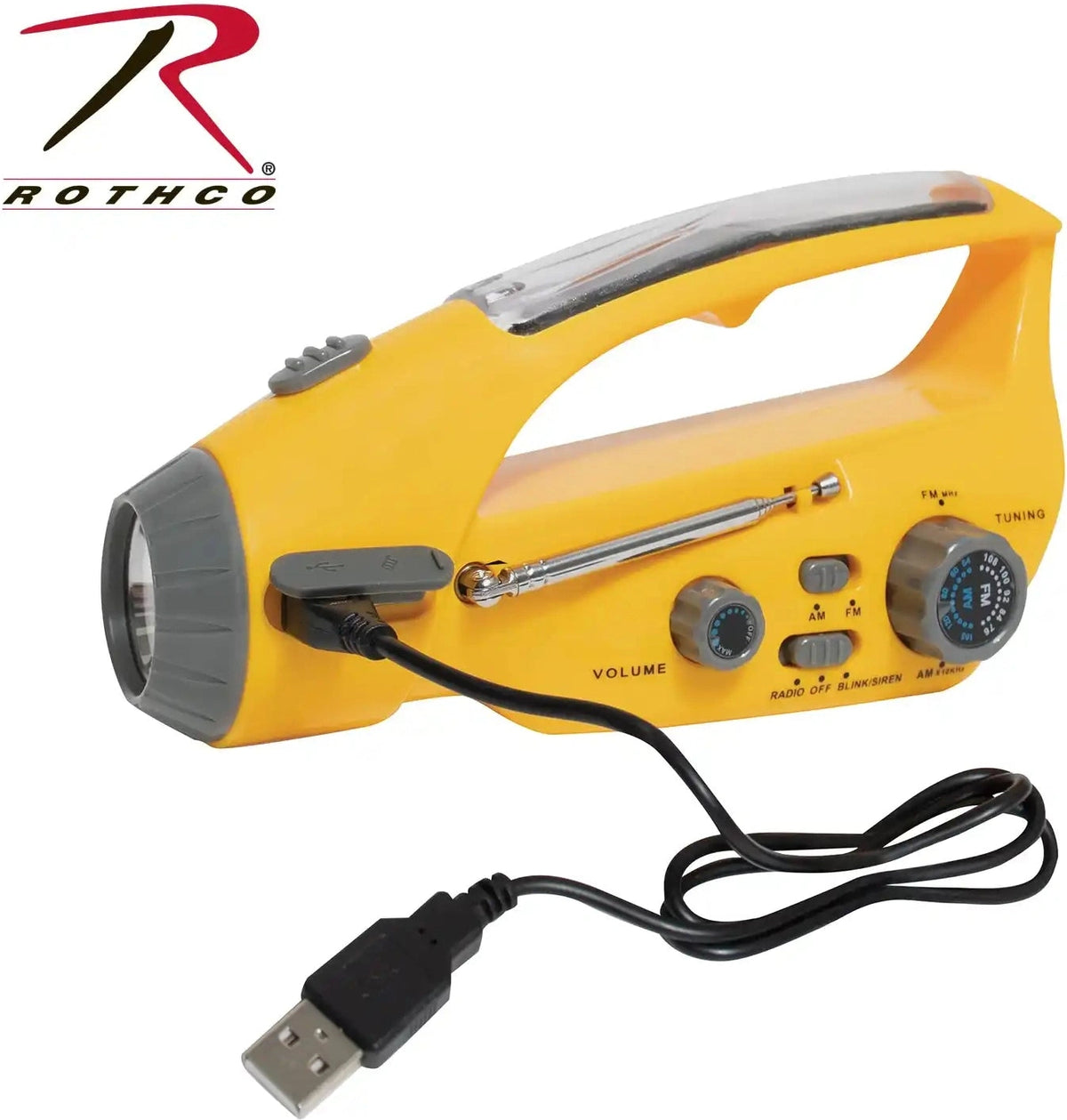 Rothco Solar/wind Up Flashlight with Radio