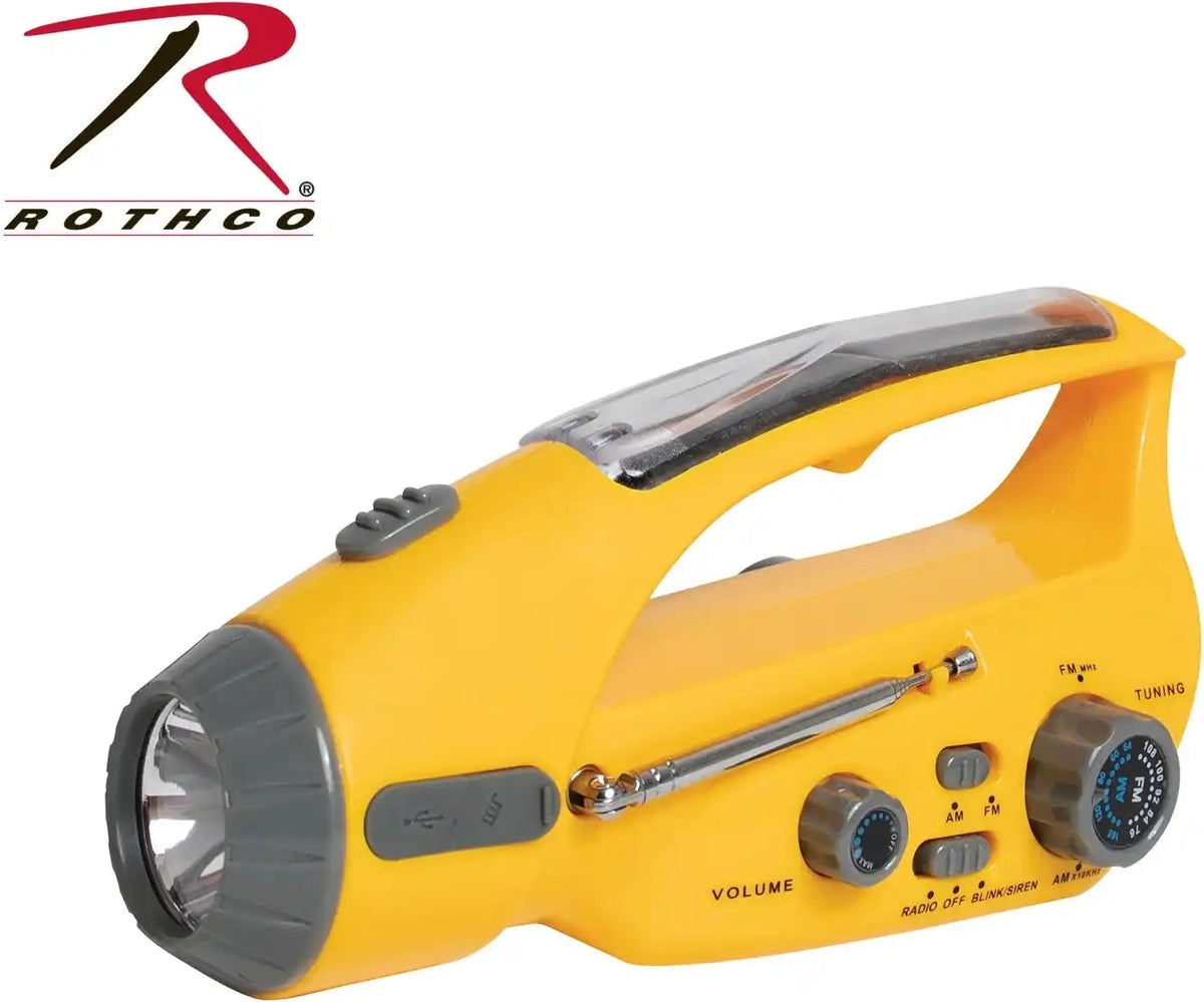 Rothco Solar/wind Up Flashlight with Radio