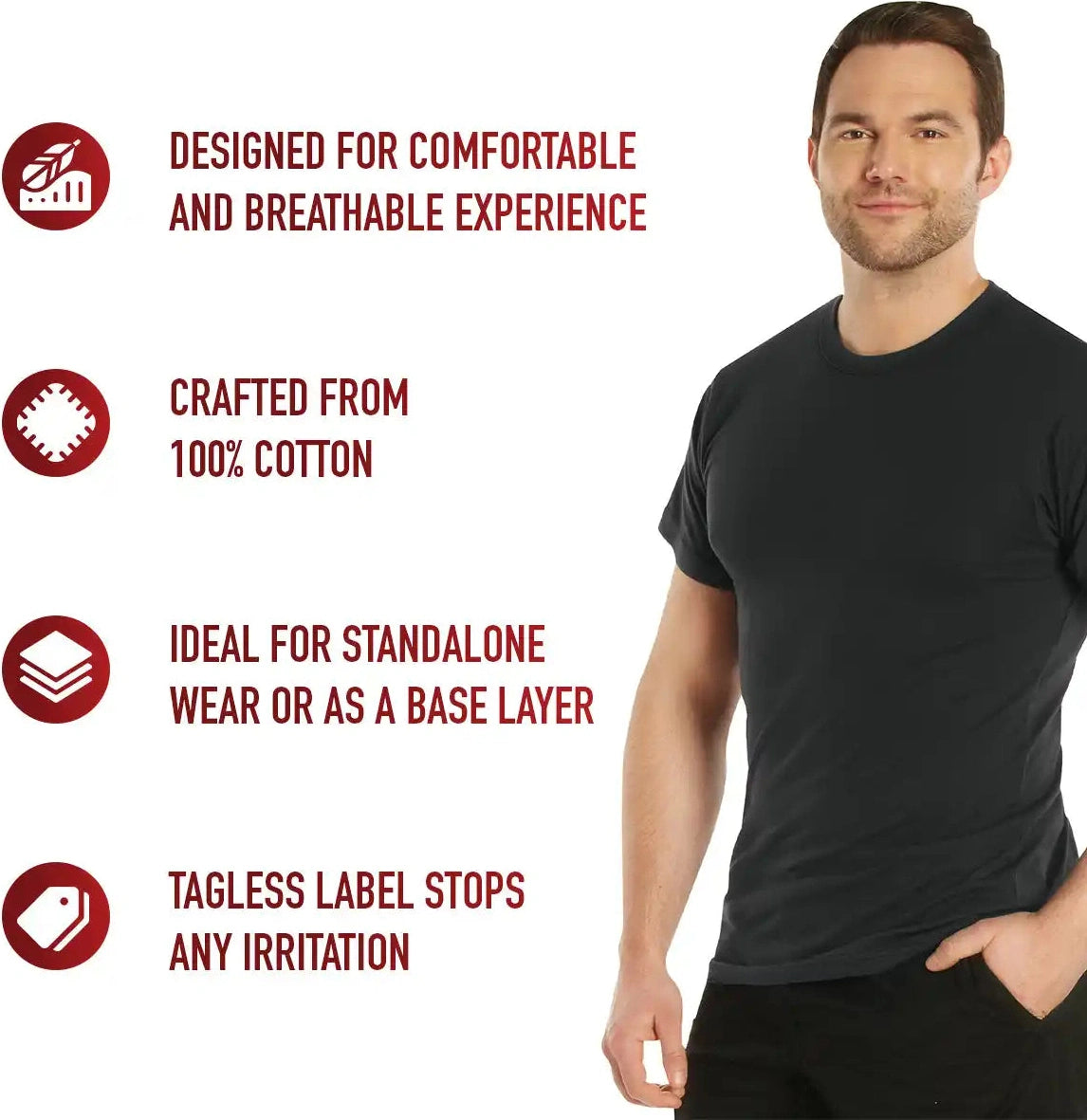 Rothco Solid Color 100% Cotton t Shirt