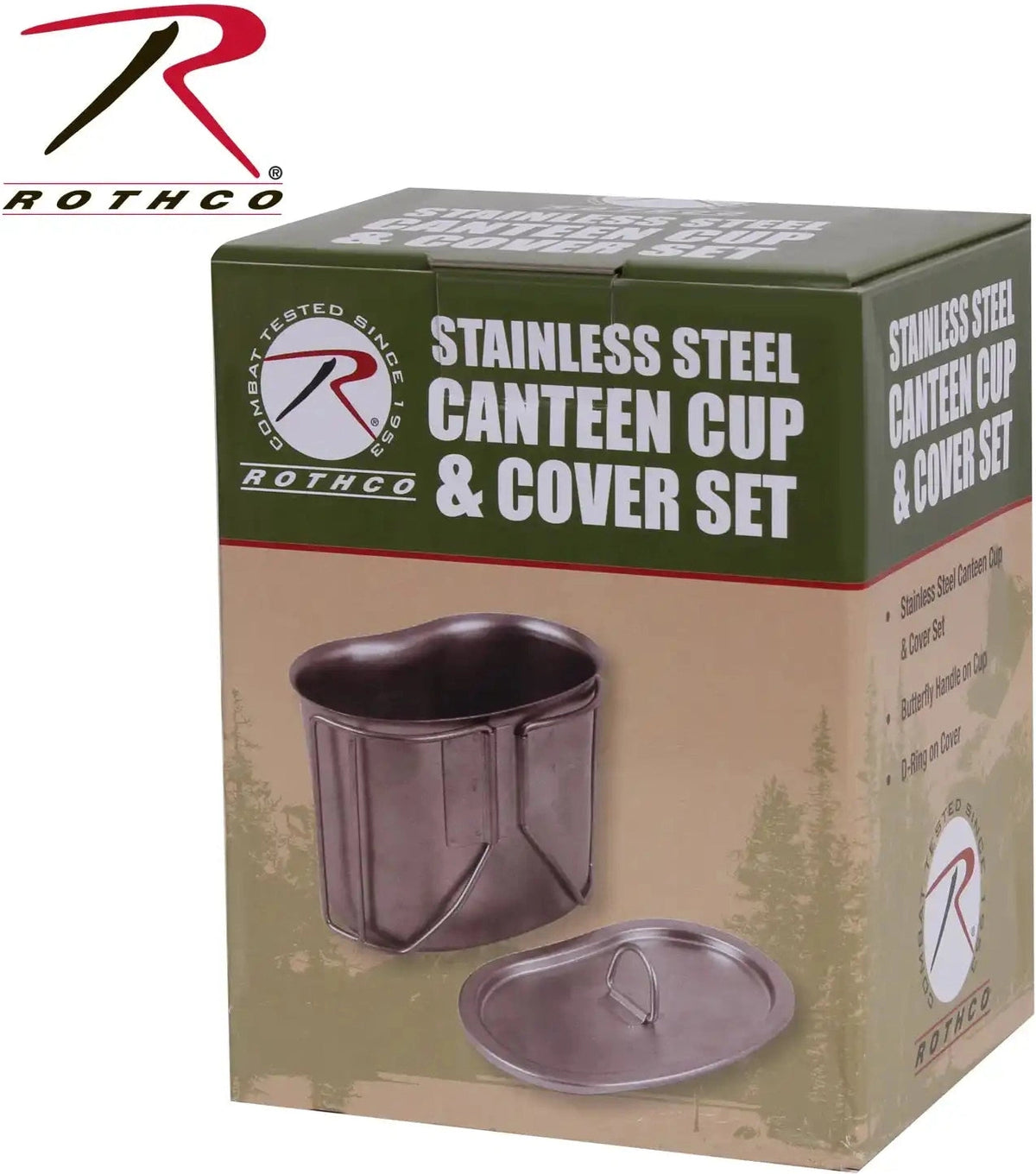 Rothco Stainless Steel Canteen Cup and Cover Set Silver