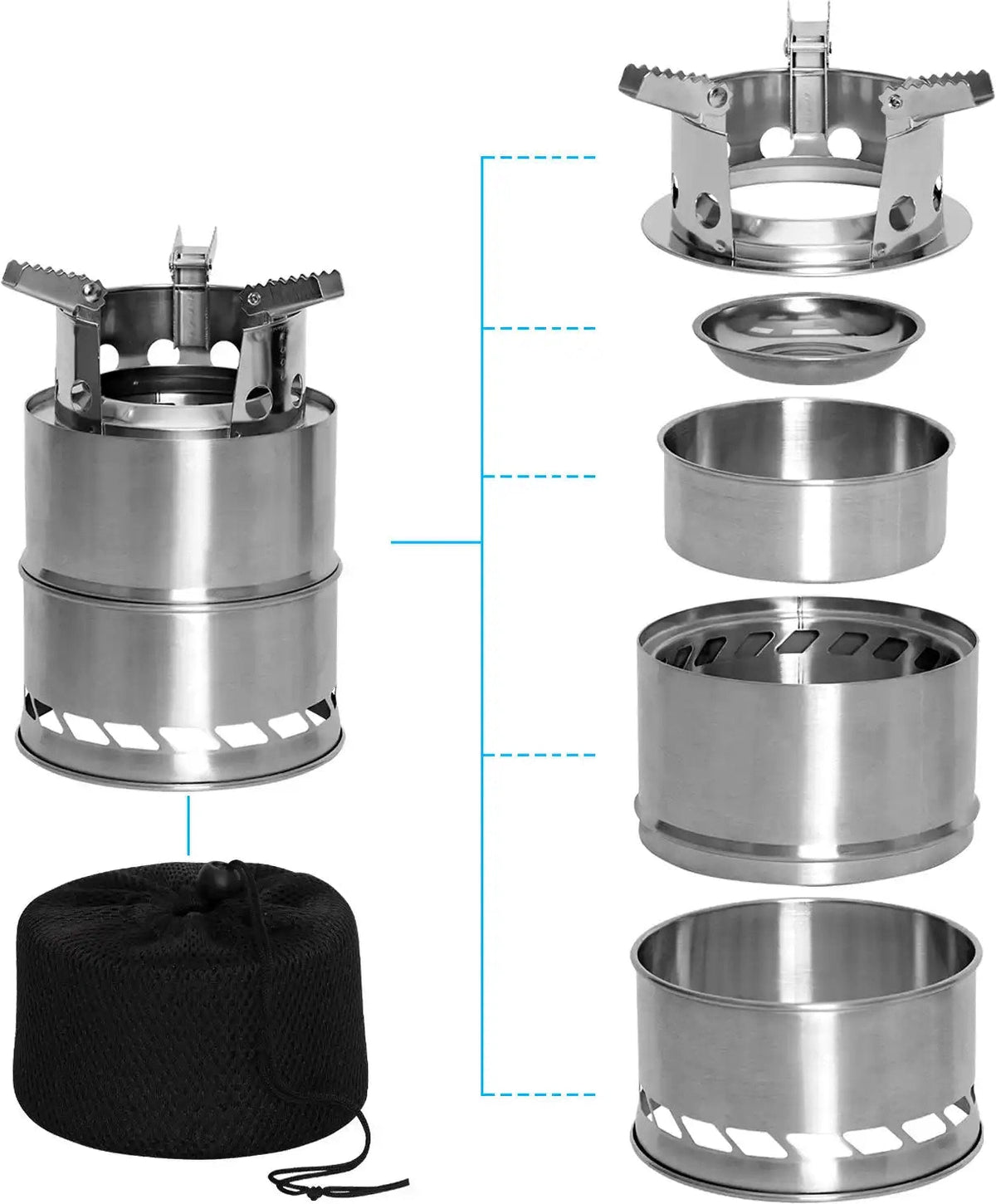 Rothco Stainless Steel Portable Camping / Backpacking Stove Silver / one Size